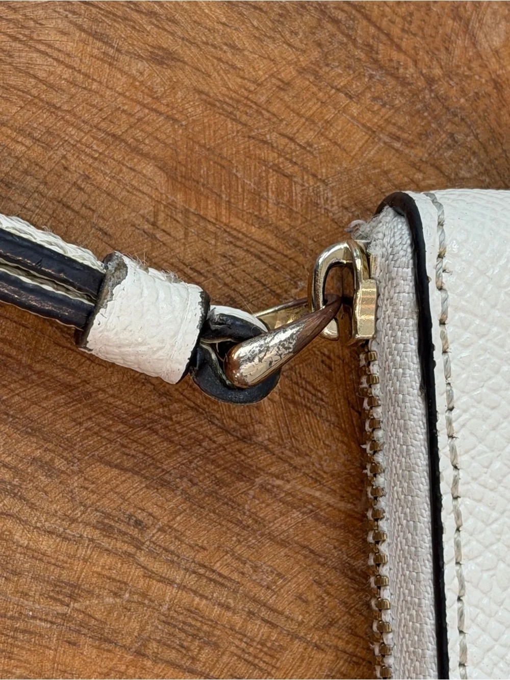 Coach Ivory Leather Zip-Around Wallet